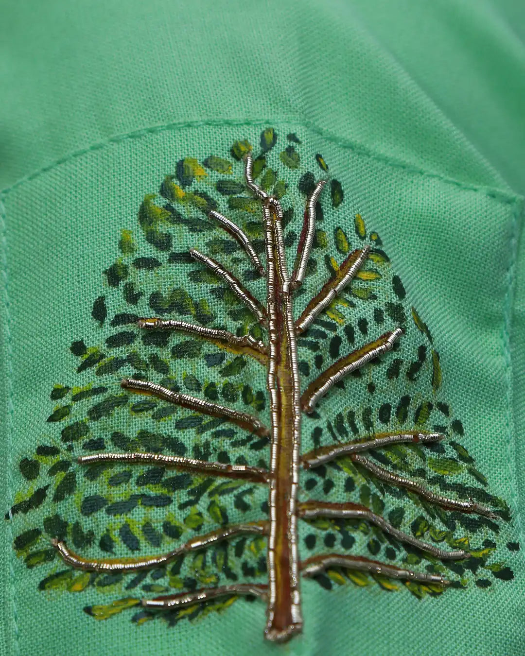 Tree of life Painting with Maggam work Straight Kurti | S3K1162