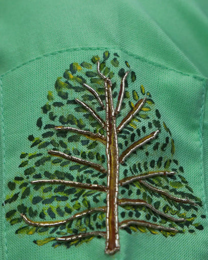Tree of life Painting with Maggam work Straight Kurti | S3K1162