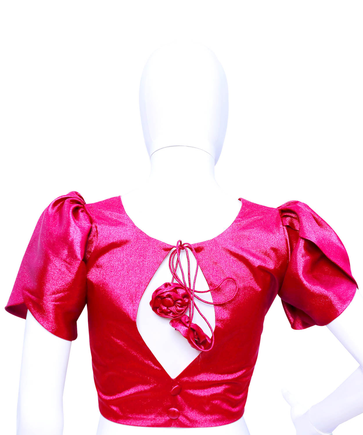 Pink Colored Princess Cut Blouse Comes with Puffy Sleeves | S3B33