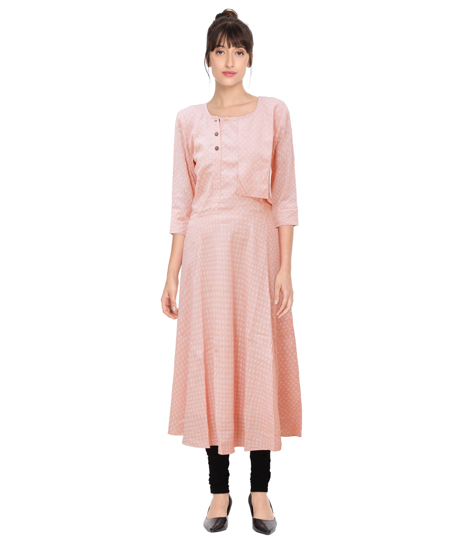 Women Printed Pure Cotton A-line Kurta (Fruit Pink) | S3W141