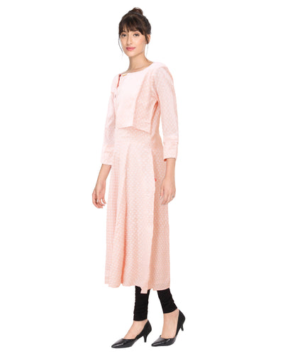 Women Printed Pure Cotton A-line Kurta (Fruit Pink) | S3W141