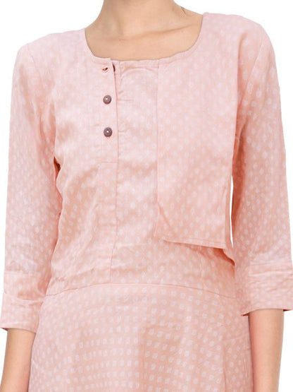 Women Printed Pure Cotton A-line Kurta (Fruit Pink) | S3W141