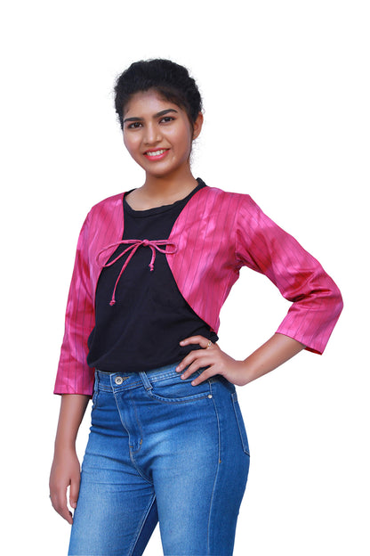 Pink Cotton Tie and Die Jacket | S3CT584