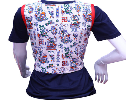 White Kalmkari Printed Sleeveless Blouse | S3M44