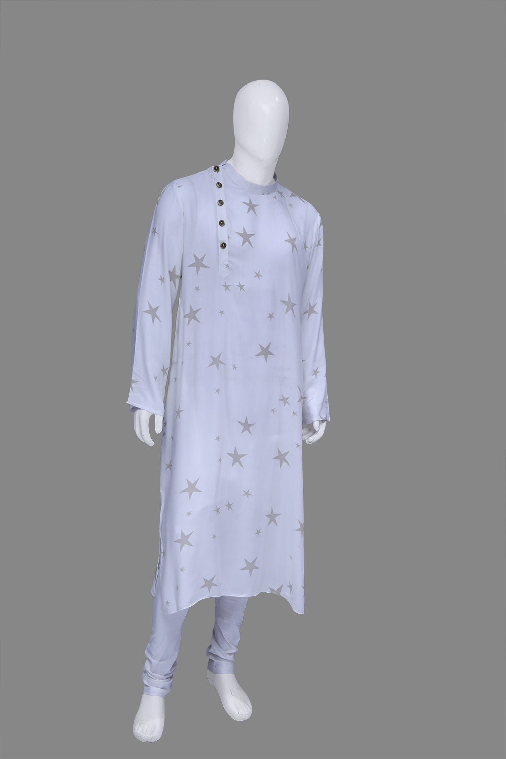 Men's White Printed Kurta | S3MK1211A
