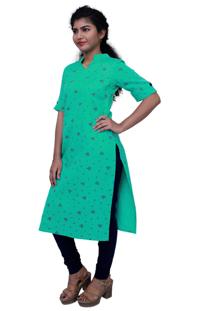 Women Floral Print Straight Kurta(GREEN) | S3X099