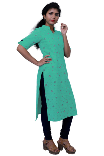 Women Floral Print Straight Kurta(GREEN) | S3X099