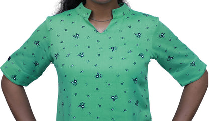 Women Floral Print Straight Kurta(GREEN) | S3X099