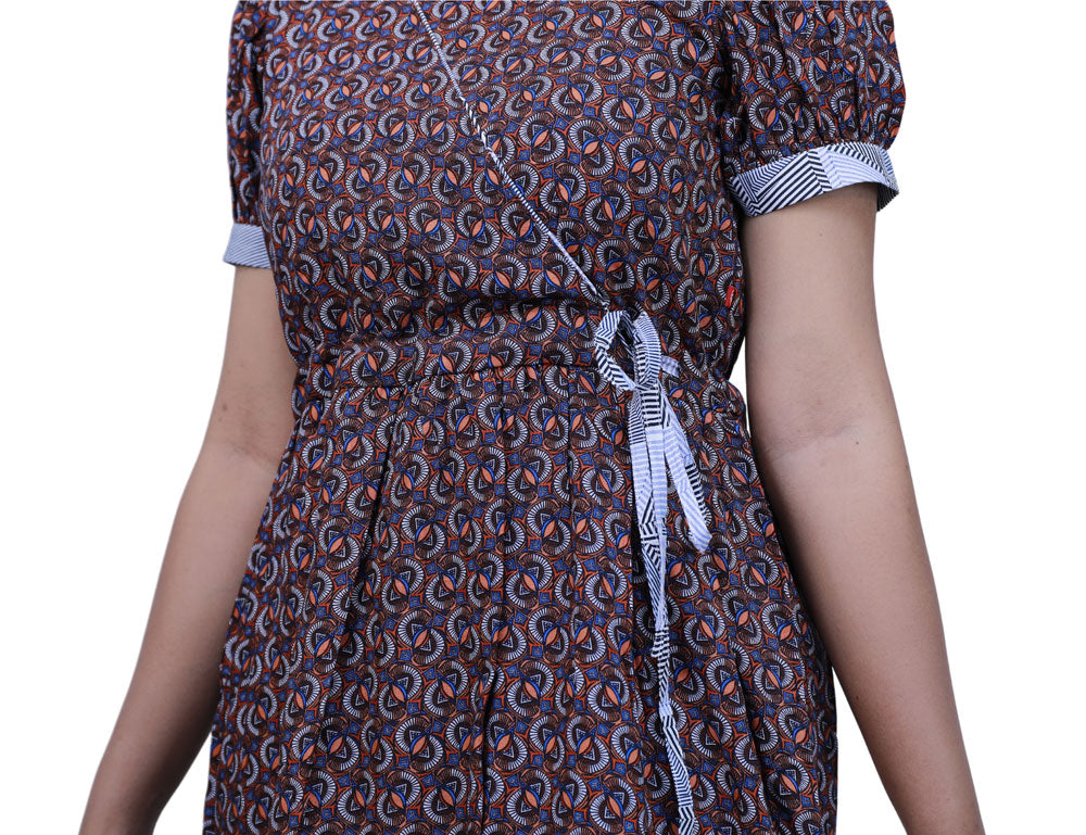 Brown Printed Gown | S3K520