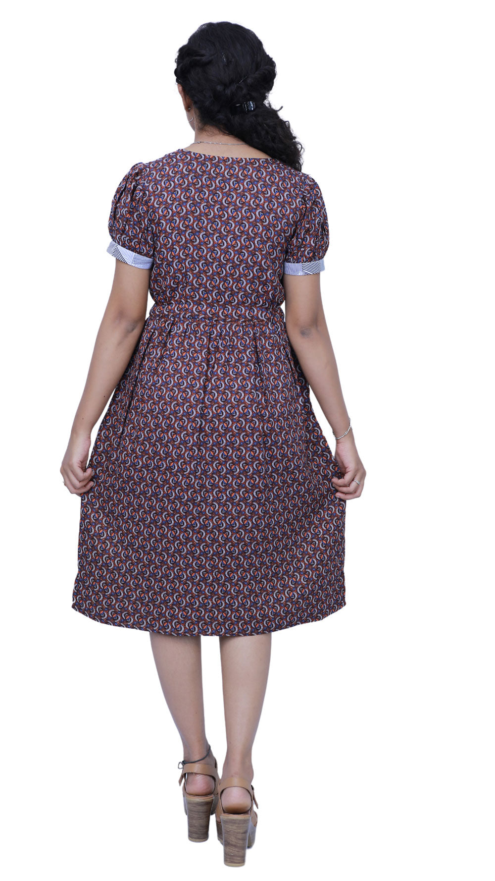 Brown Printed Gown | S3K520