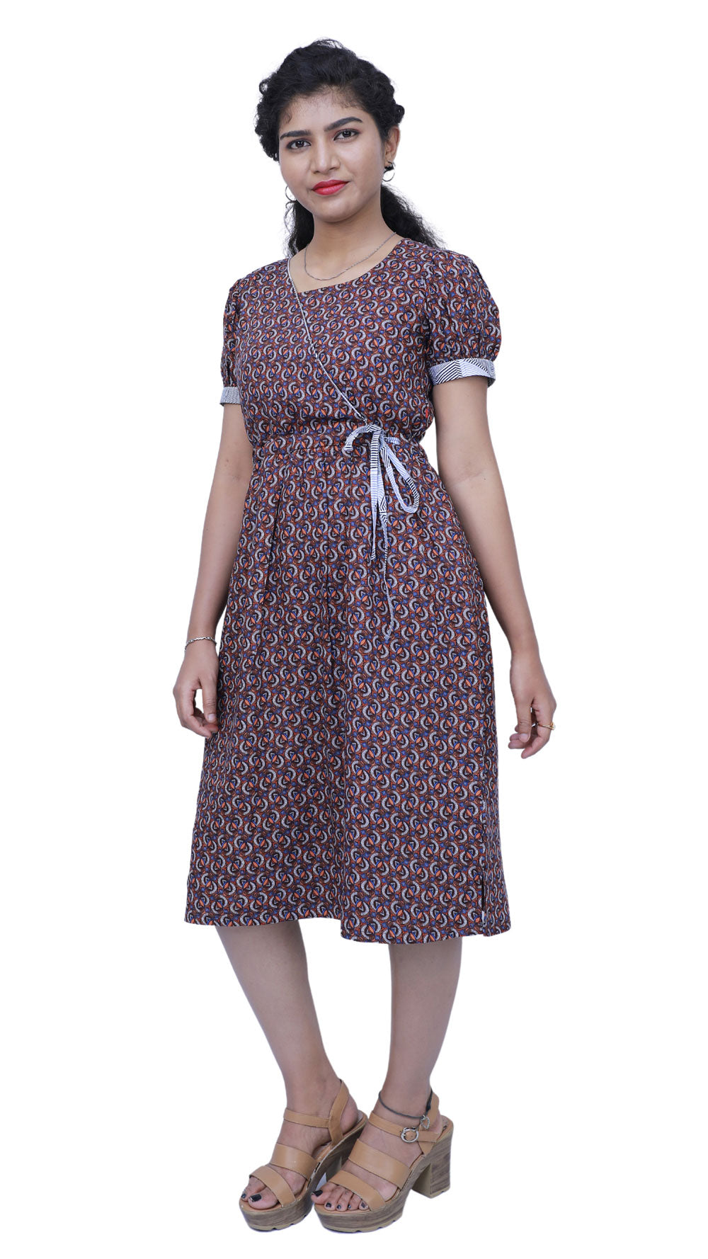 Brown Printed Gown | S3K520