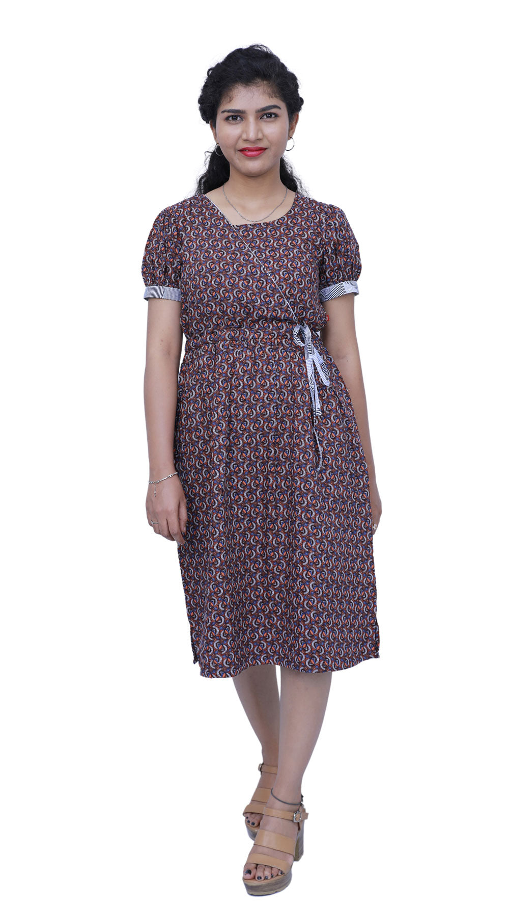 Brown Printed Gown | S3K520