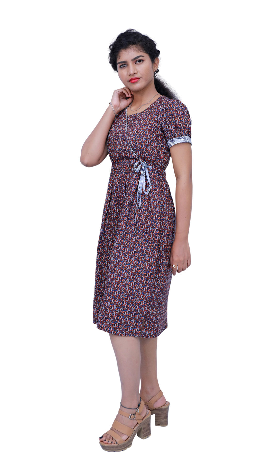Brown Printed Gown | S3K520