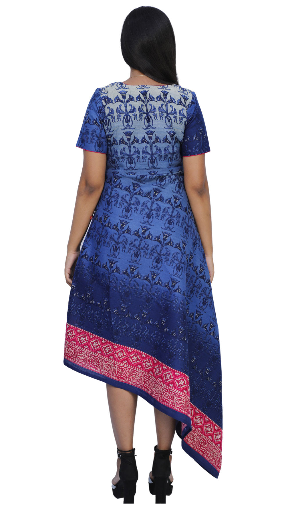 Blue floral print cut Kurti | S3K554