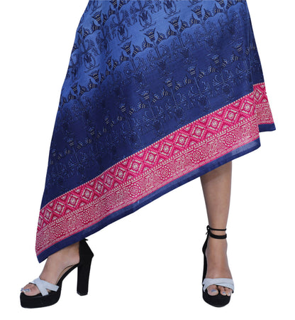 Blue floral print cut Kurti | S3K554