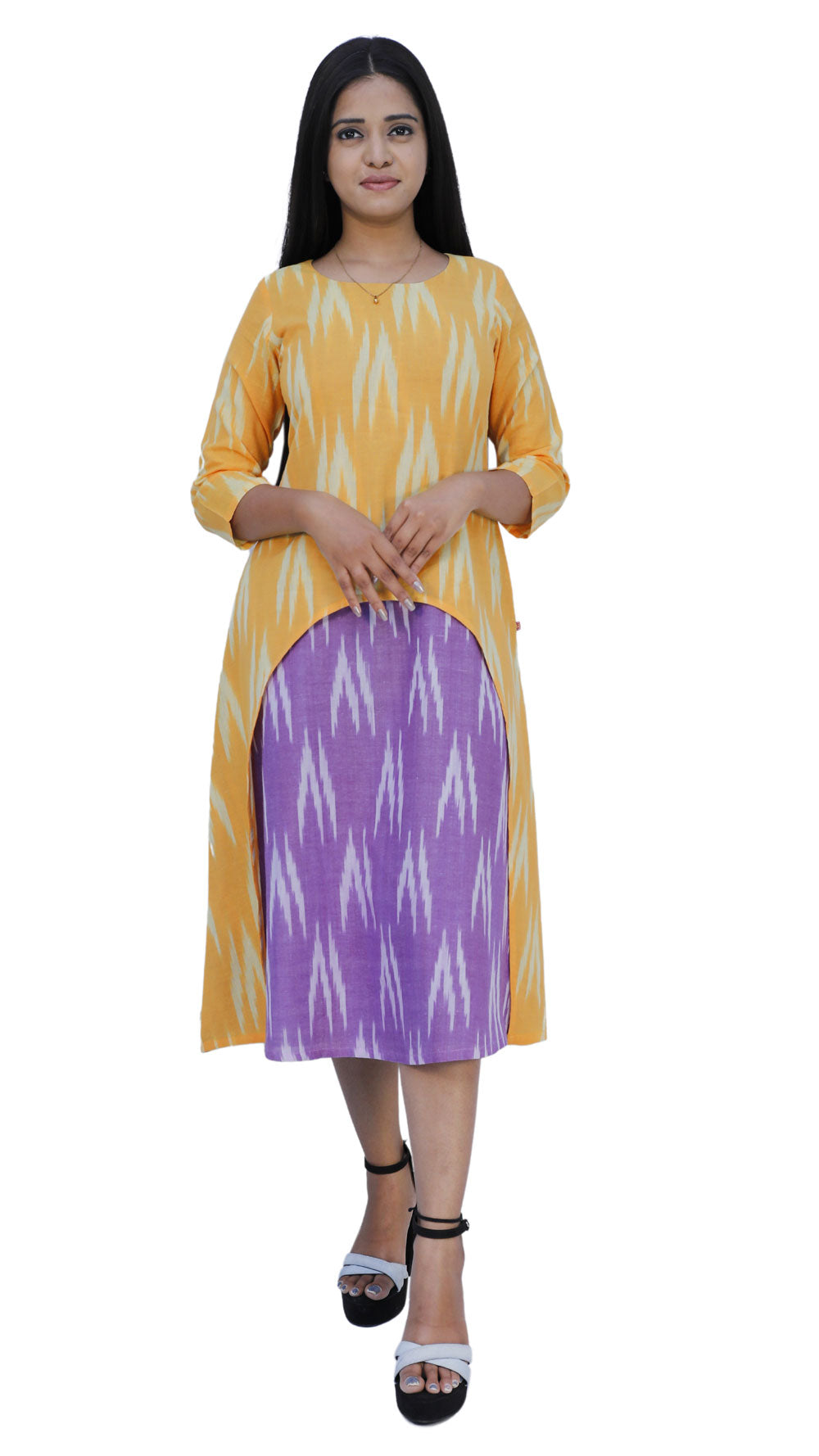 Women Ikkat A-line Kurta | S3K572