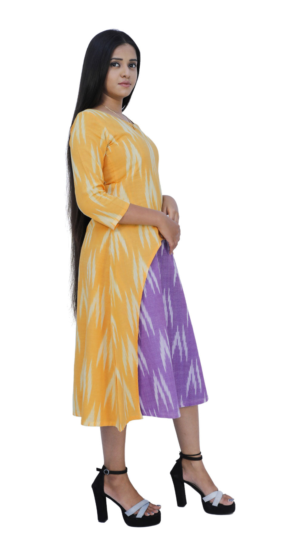 Women Ikkat A-line Kurta | S3K572