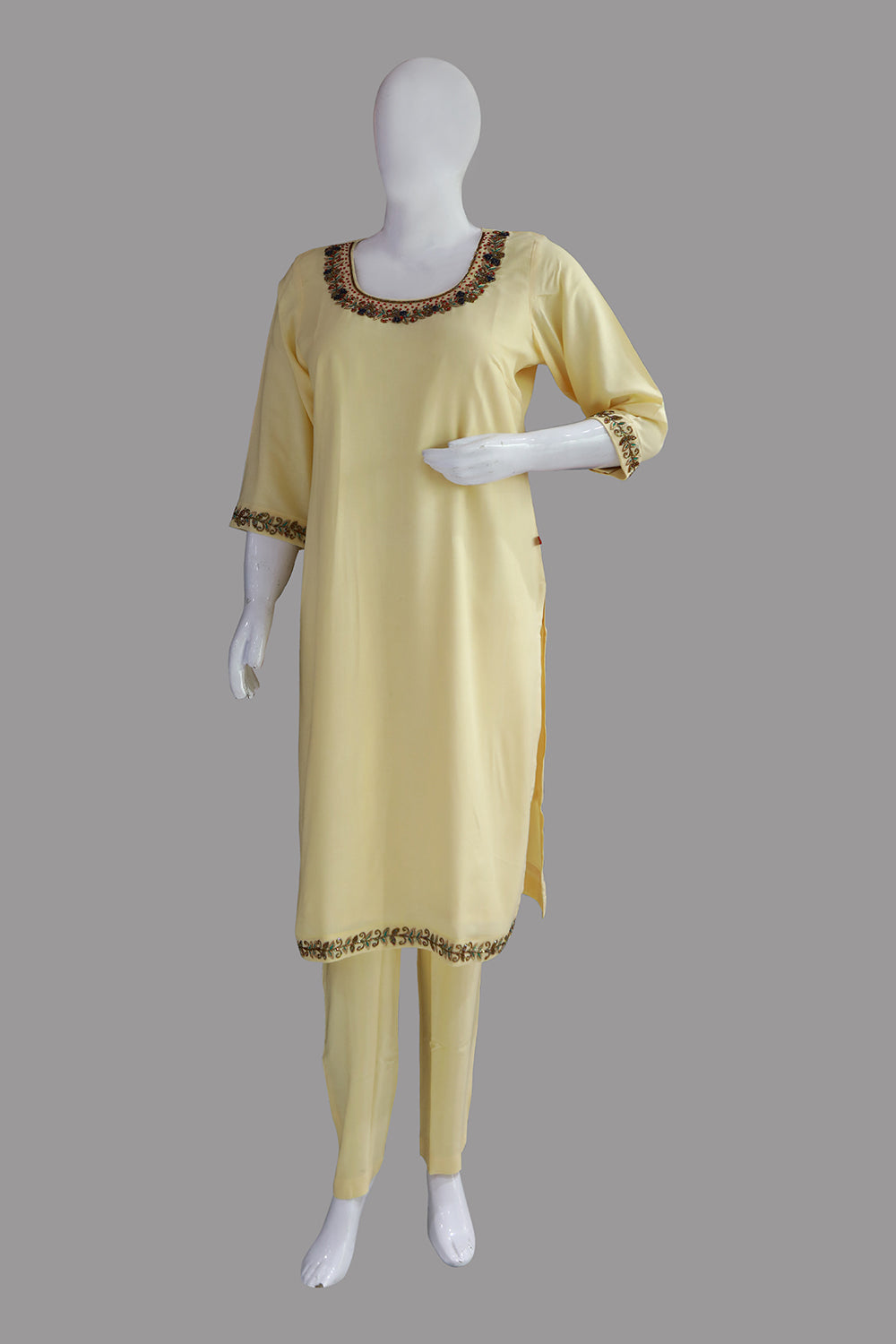 Cream Rayon Ethnic 3 Piece set | S3E