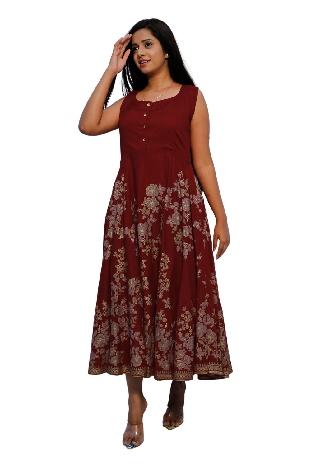 Women Floral Print A-line Kurta | S3K543