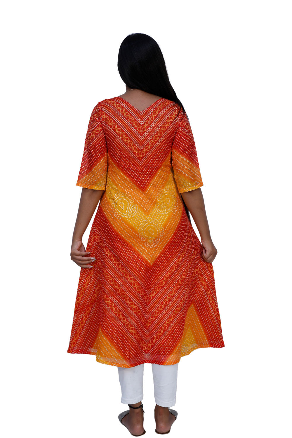 Women Bandhani Print A-line Kurta-S3K548