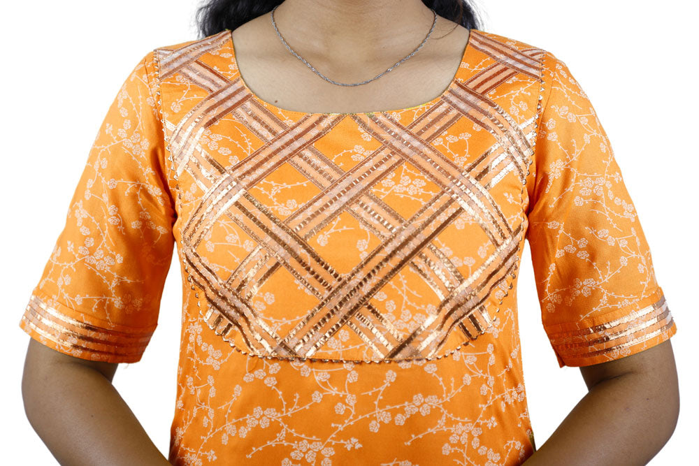 Women Floral Print A-line Kurta (yellow)/S3X173