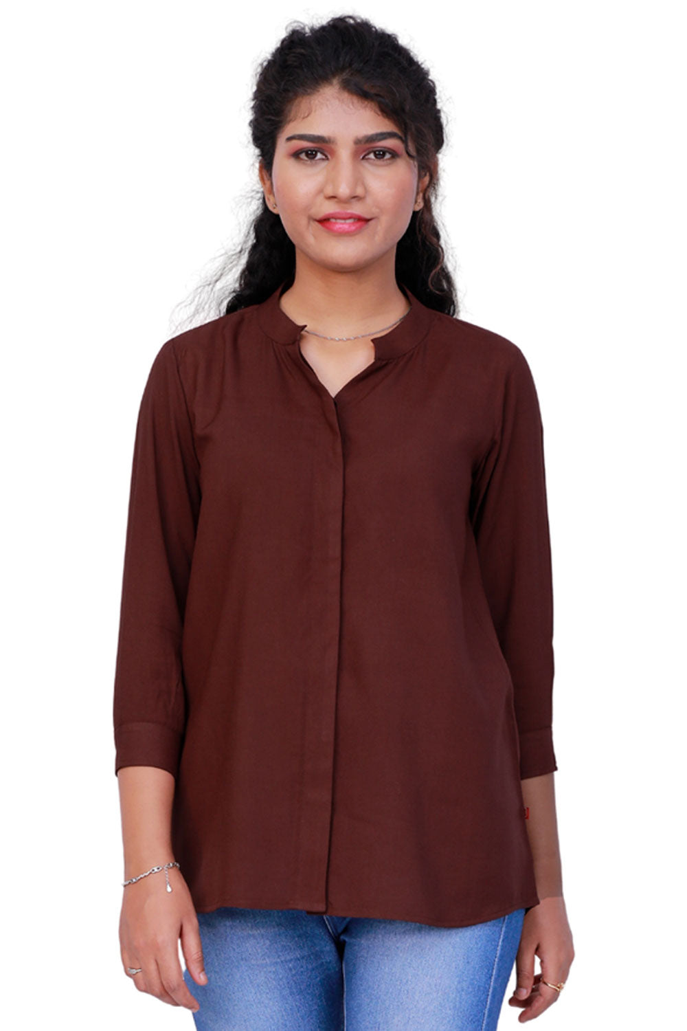 Casual Solid Women Brown Top | S3T563