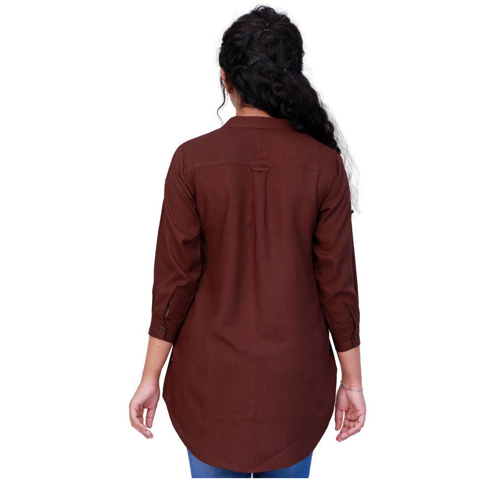 Casual Solid Women Brown Top | S3T563