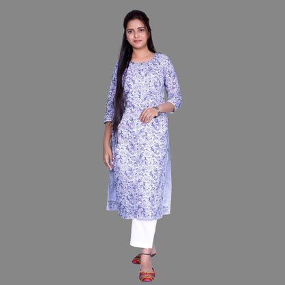 Women Floral Print Pure Cotton A-line Kurta | S3K835