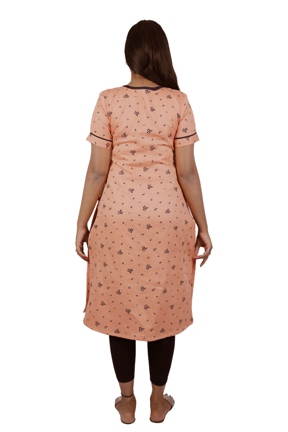 Orange flower print kurti | S3K087
