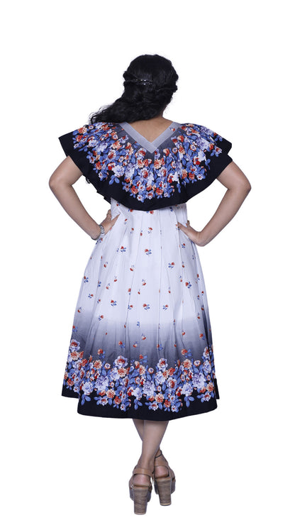 White Floral Print Maxi | S3G664