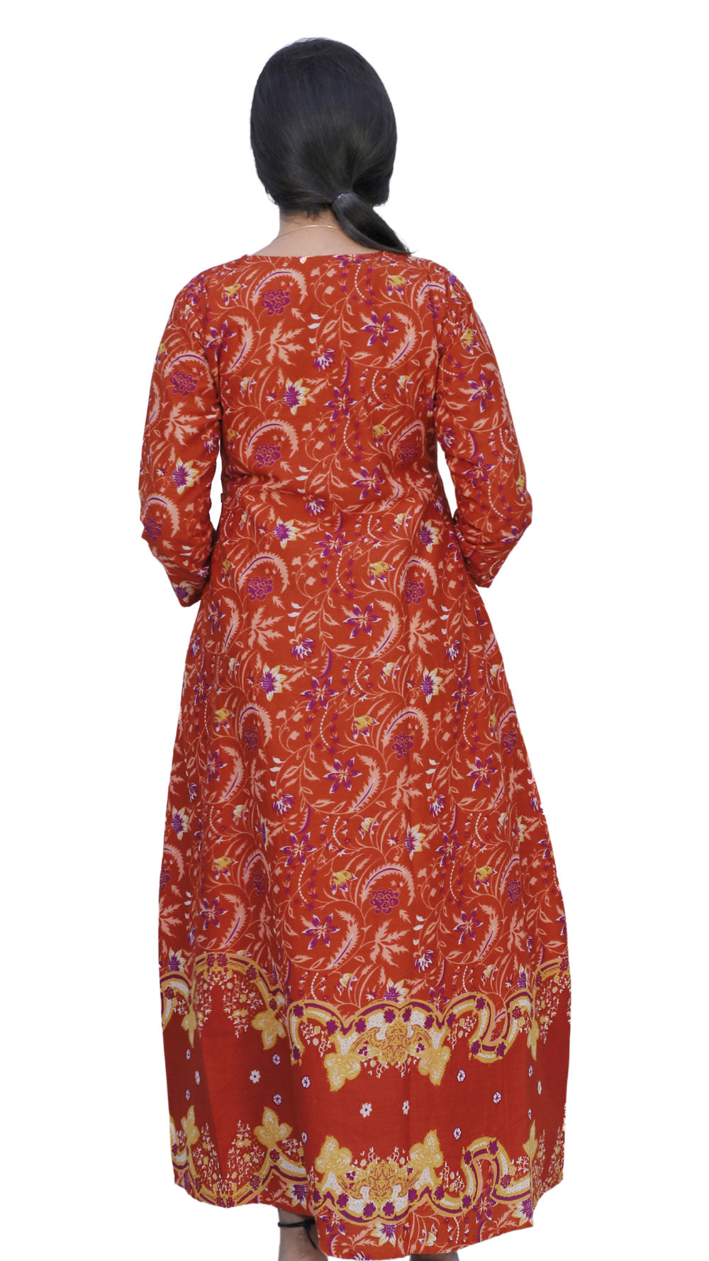 Full Length Flared/A-line Gown (ORANGE) | S3K541