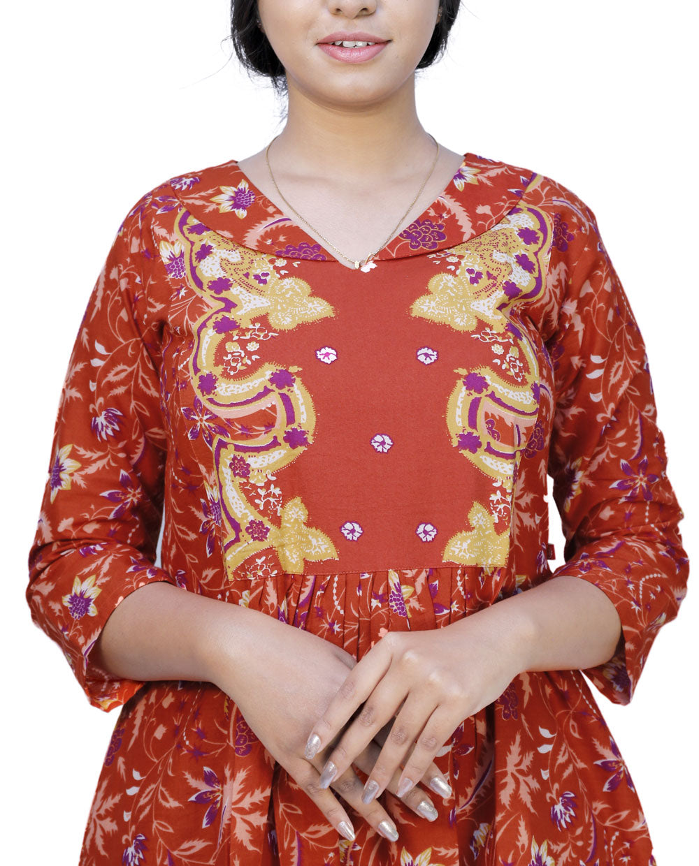 Full Length Flared/A-line Gown (ORANGE) | S3K541