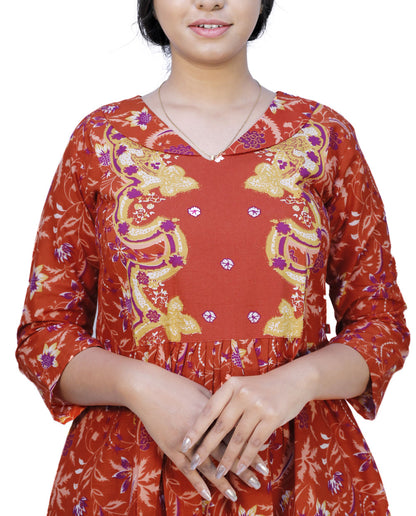 Full Length Flared/A-line Gown (ORANGE) | S3K541