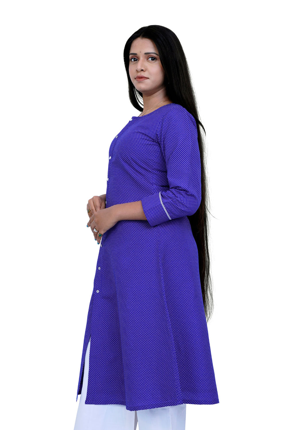 Women Polka Print A-line Kurta | S3K527