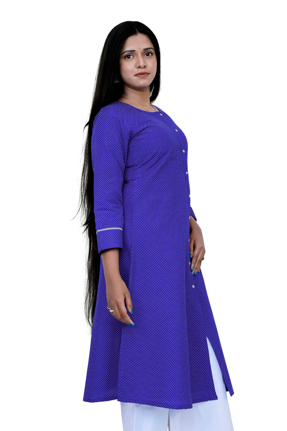 Women Polka Print A-line Kurta | S3K527