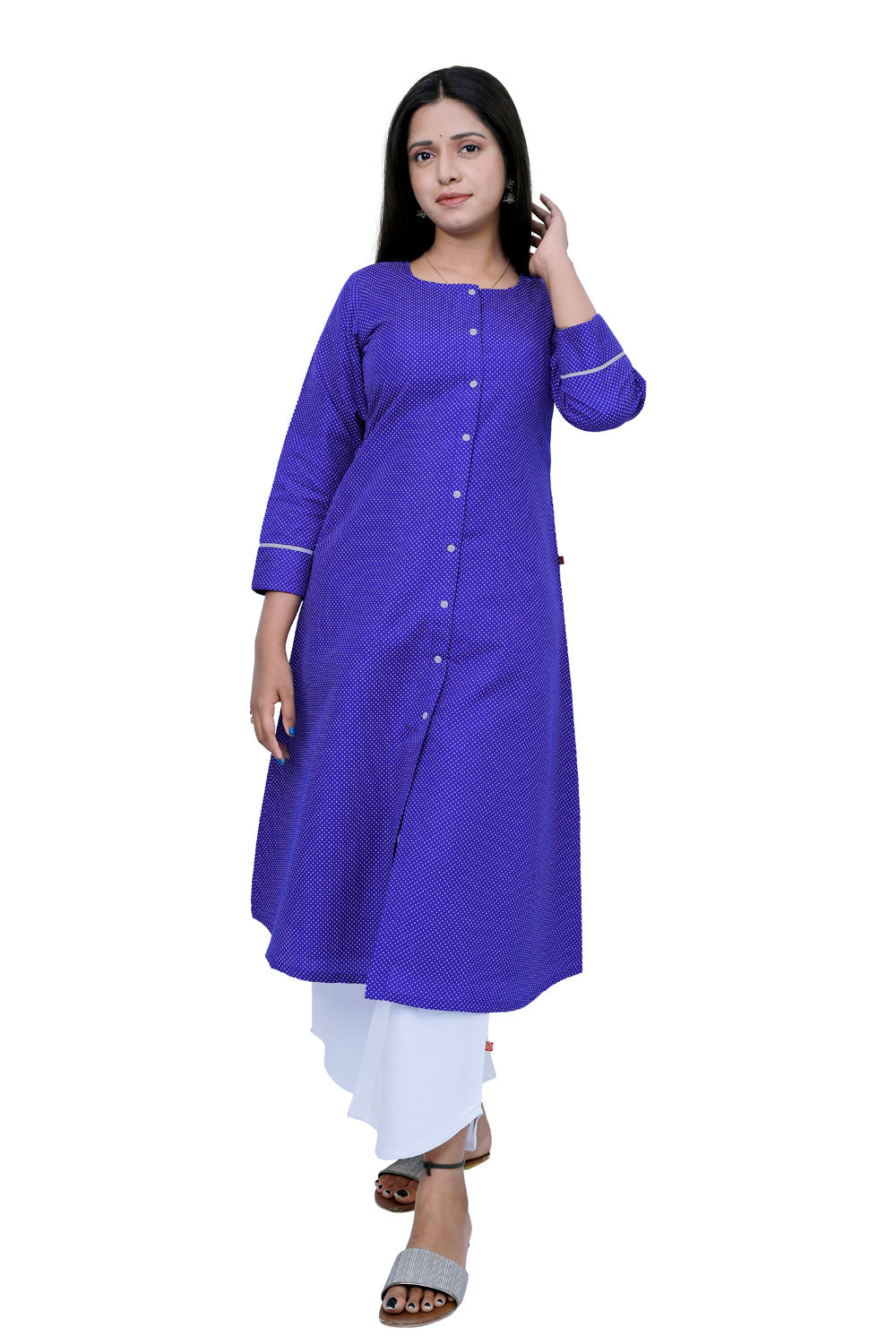 Women Polka Print A-line Kurta | S3K527