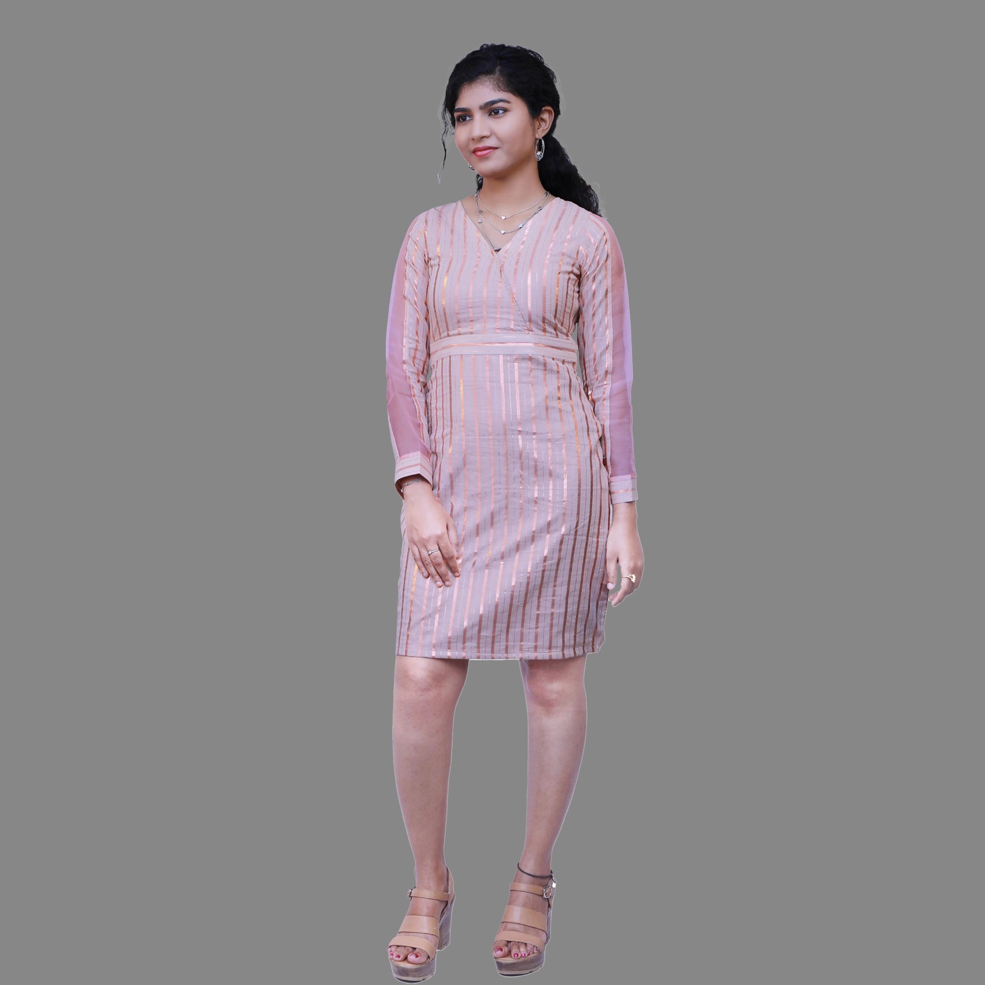 Peach Pink One Piece Dress | S3W124 Peach Pink One Piece Dress | S3W124