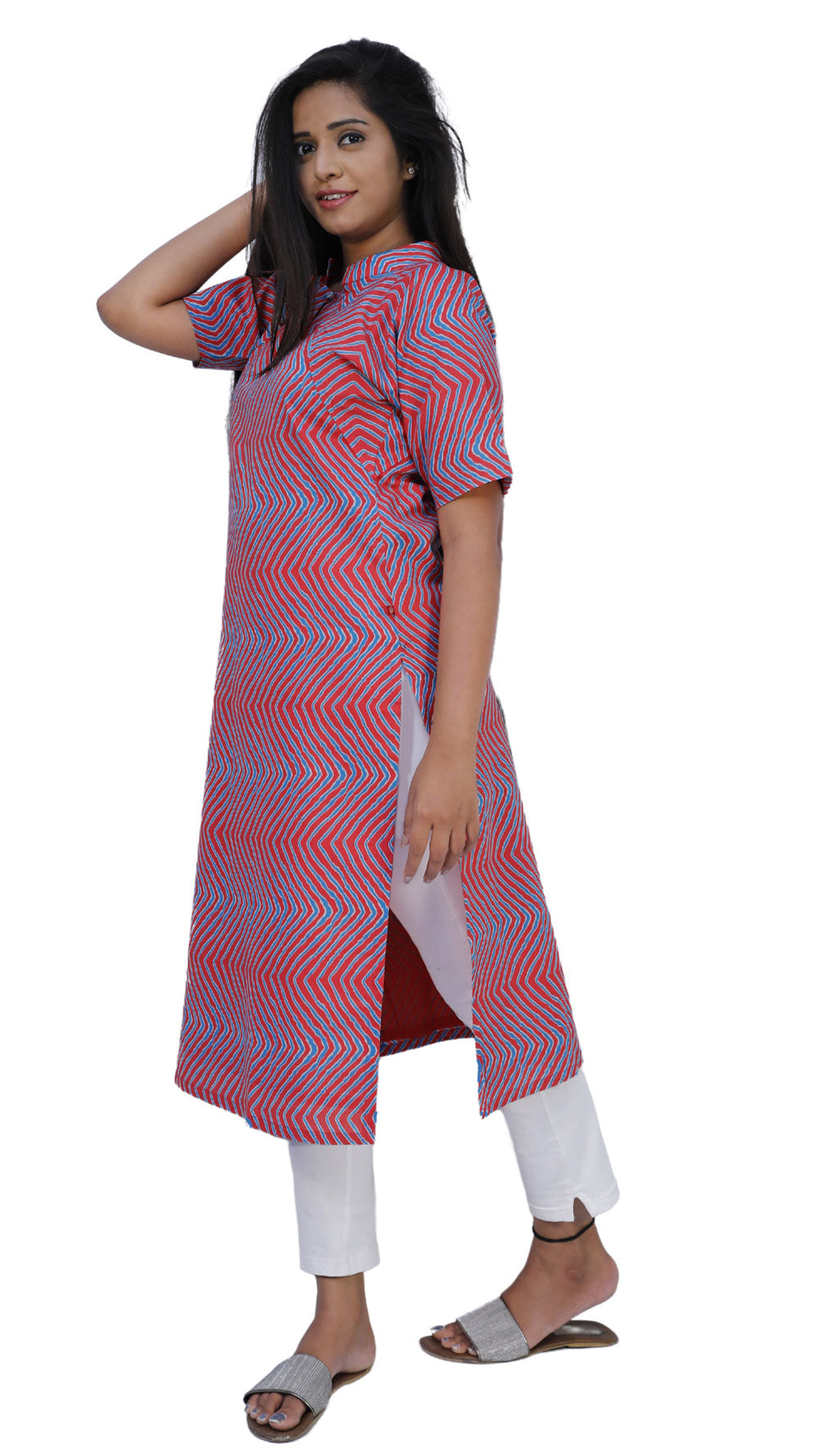 Women Printed Straight Kurta(PINK) | S3K534