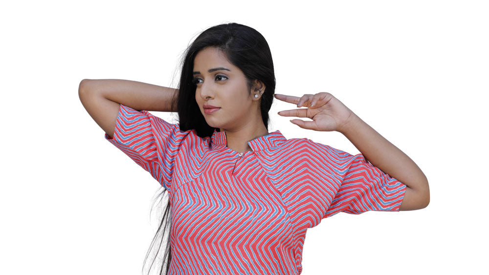 Women Printed Straight Kurta(PINK) | S3K534