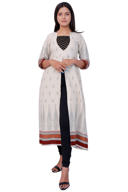Women Printed Frontslit Kurta | S3X156