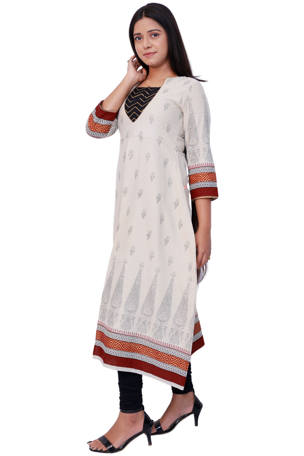 Women Printed Frontslit Kurta | S3X156