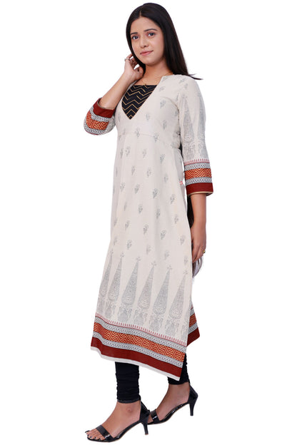 Women Printed Frontslit Kurta | S3X156