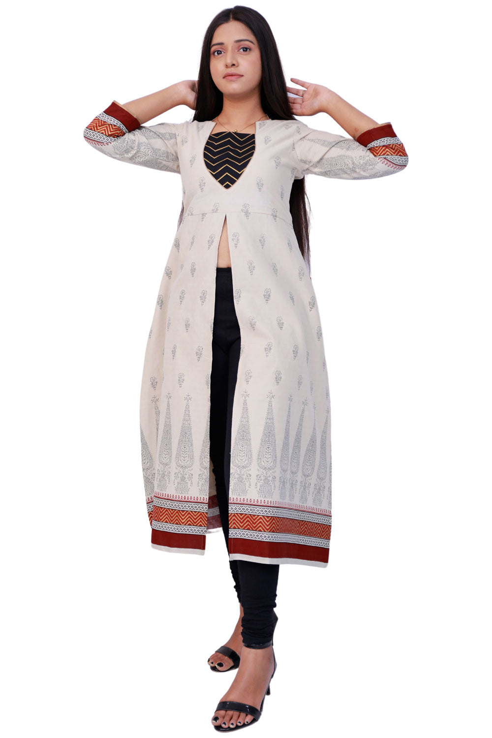 Women Printed Frontslit Kurta | S3X156