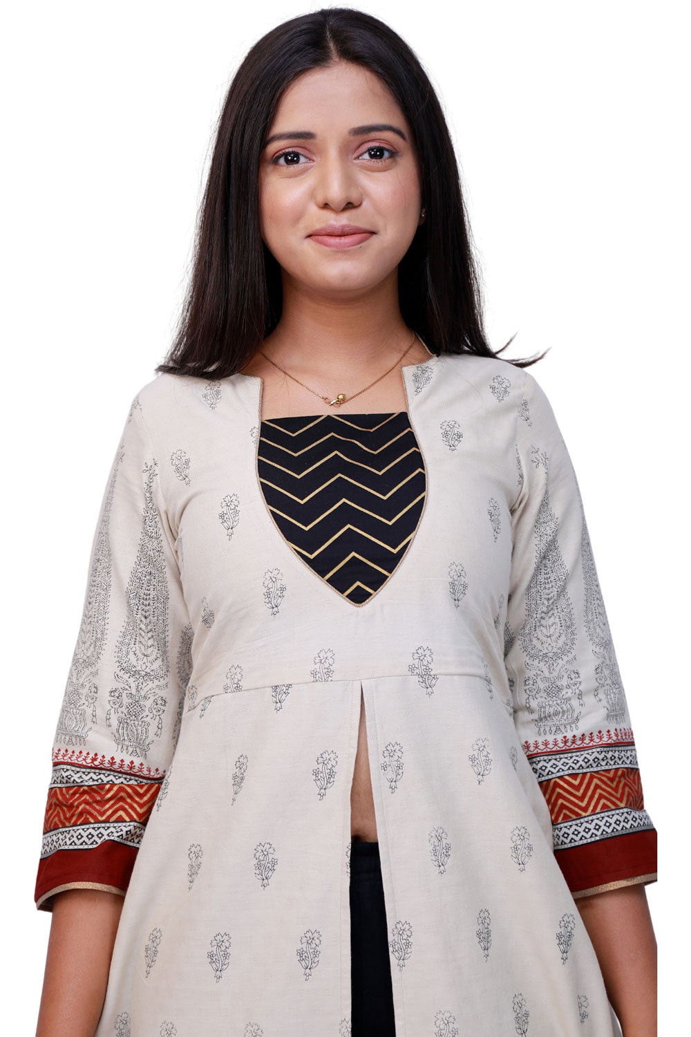 Women Printed Frontslit Kurta | S3X156