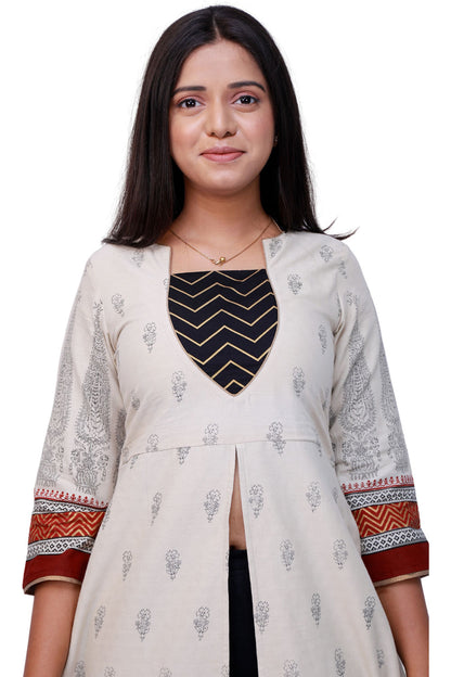 Women Printed Frontslit Kurta | S3X156