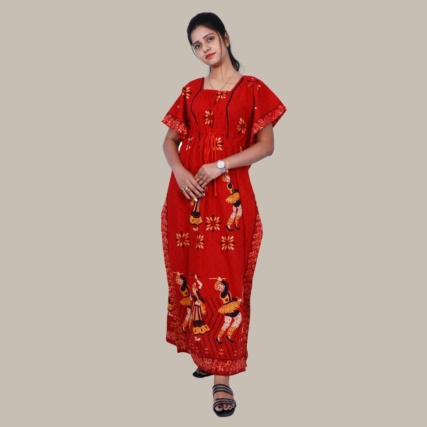 Red full length Kaftan | S3TK491