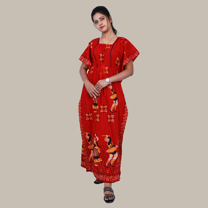 Red full length Kaftan | S3TK491