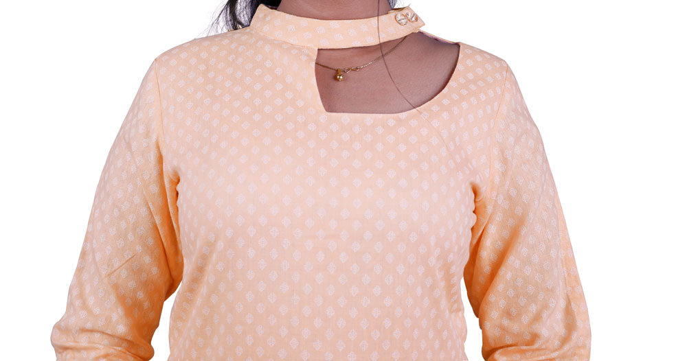 Women Printed A-line Kurta (Baby pink)|S3K131
