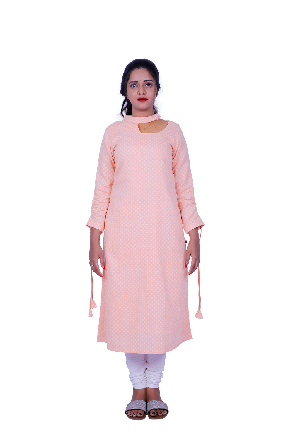 Women Printed A-line Kurta (Baby pink)|S3K131