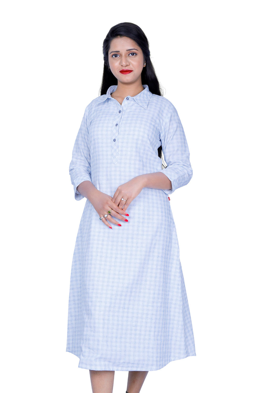Women Checkered A-line Kurta | S3K043